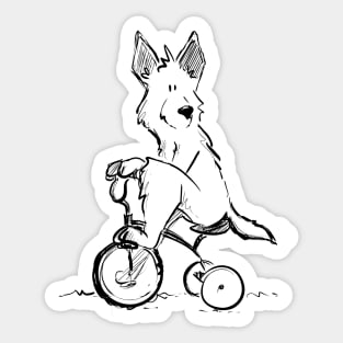 German Shepherd on a Trike Sticker